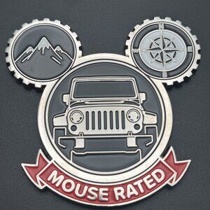 MOUSE RATED Disney Jeep Badge / Emblem, Zinc Alloy, Not Plastic
